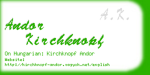 andor kirchknopf business card